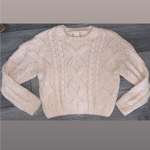 Altard State Size XS Long Sleeved Chunky Knit Cream Sweater